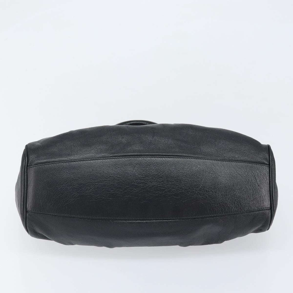 Salvatore Ferragamo Gancini handbag Leather, Black, Leather, Handbag