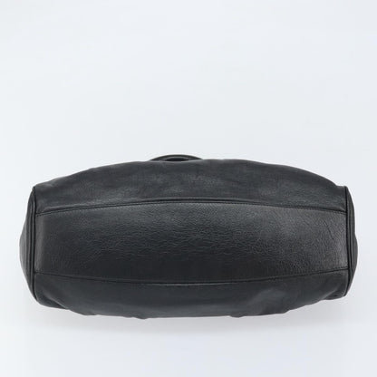 Salvatore Ferragamo Gancini handbag Leather, Black, Leather, Handbag