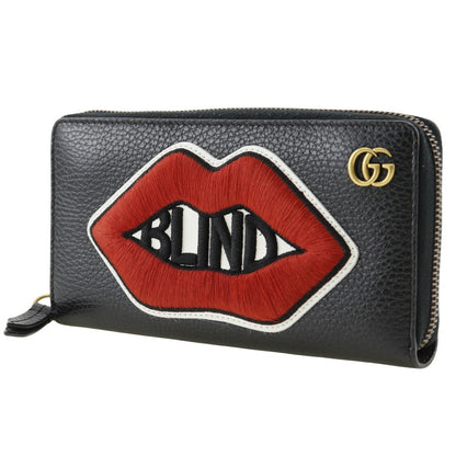 Gucci GG Marmont Zip Around Wallet Leather, BLACK, LEATHER, Wallets