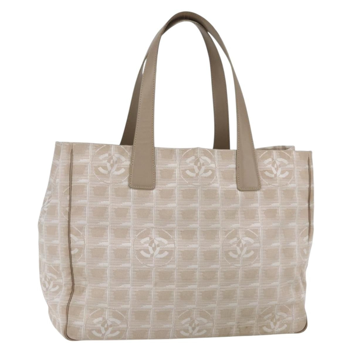 Chanel Travel Line Tote Nylon, BEIGE, NYLON, Tote bag