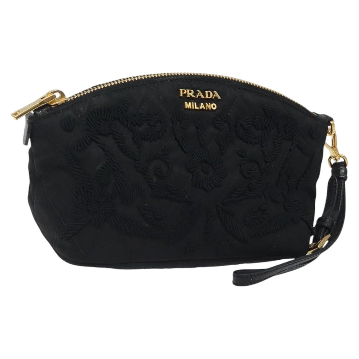 Prada Vintage Pouch Tessuto, Gold, Nylon, Clutch