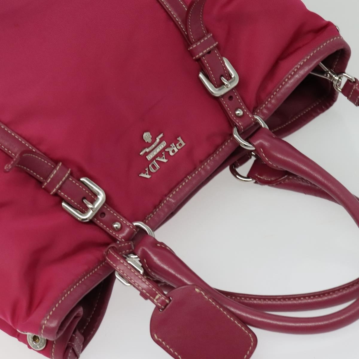 Prada Convertible Belted Hobo Tessuto with Leather, PINK, NYLON, Tote bag