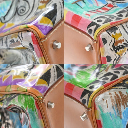 Prada Venice Belted Tote Printed Canvas and Leather, MULTICOLOUR, LEATHER, Tote bag