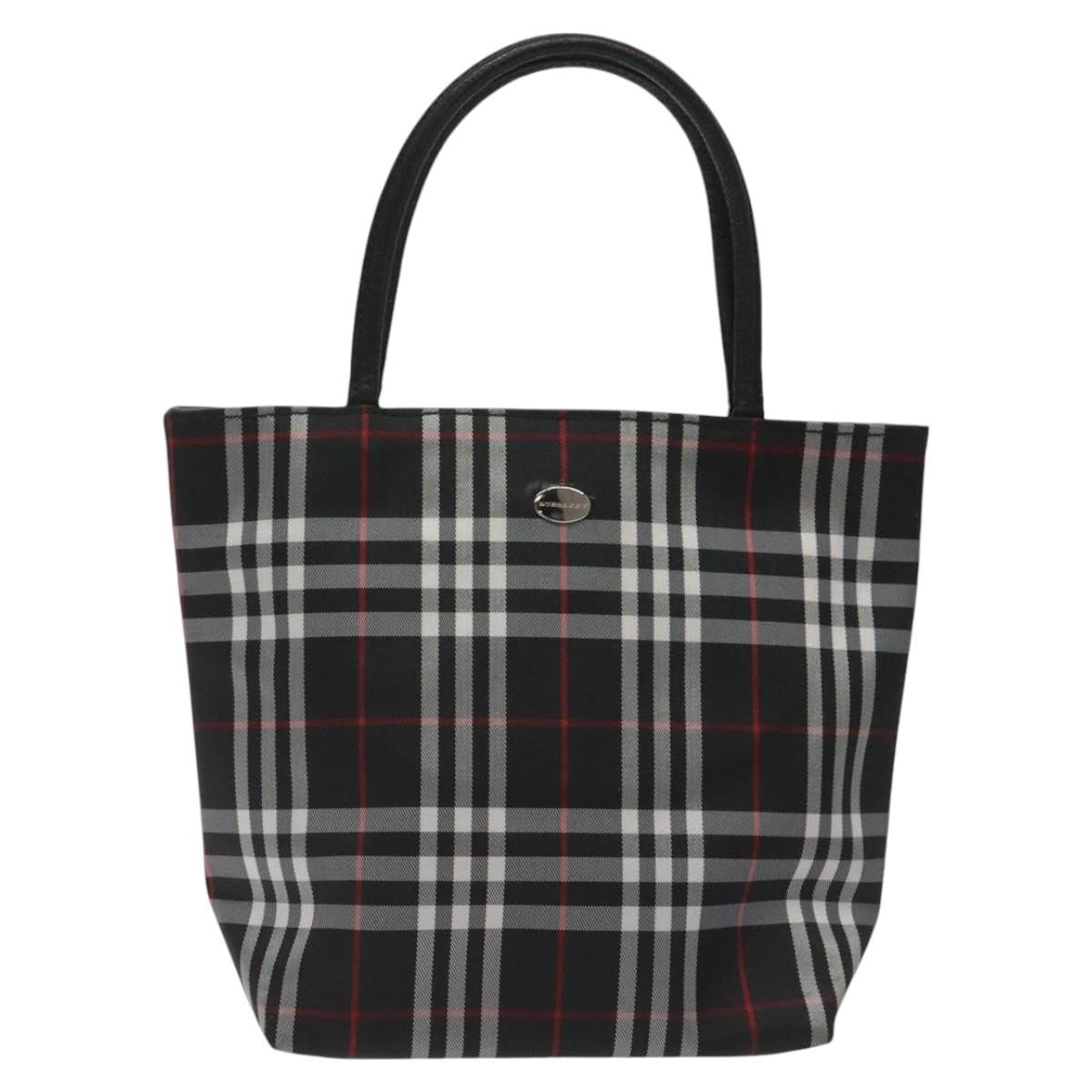 Burberry Nova Check Tote Nylon, BLACK, NYLON, Handbag