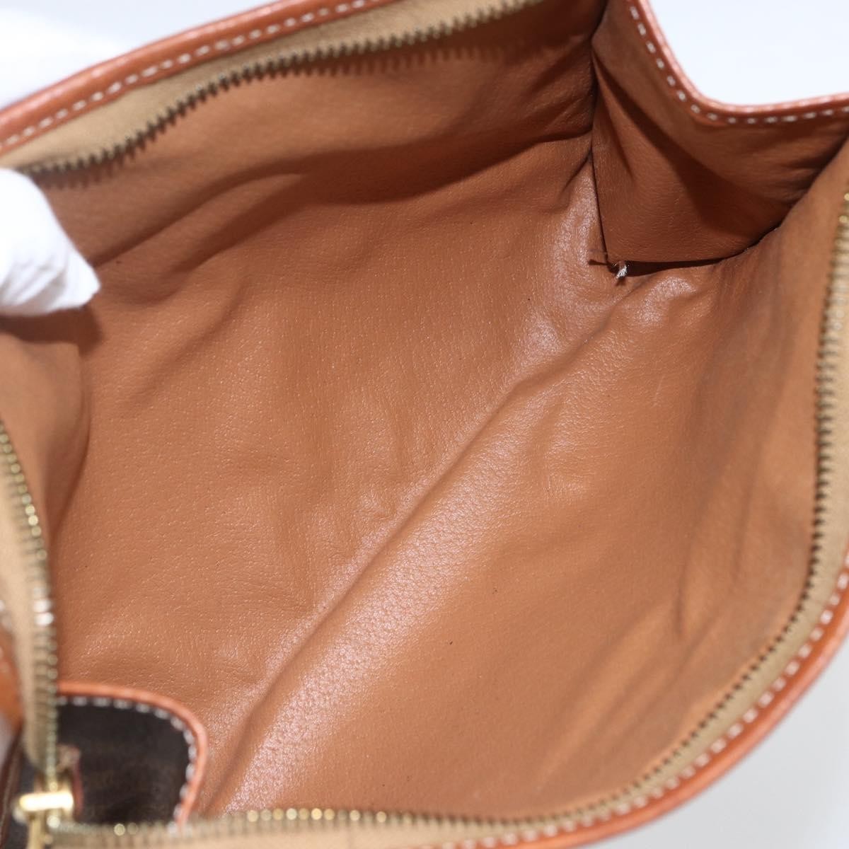 Celine Macadam Pochette Canvas and Leather, BROWN, CANVAS, Clutche & pouche