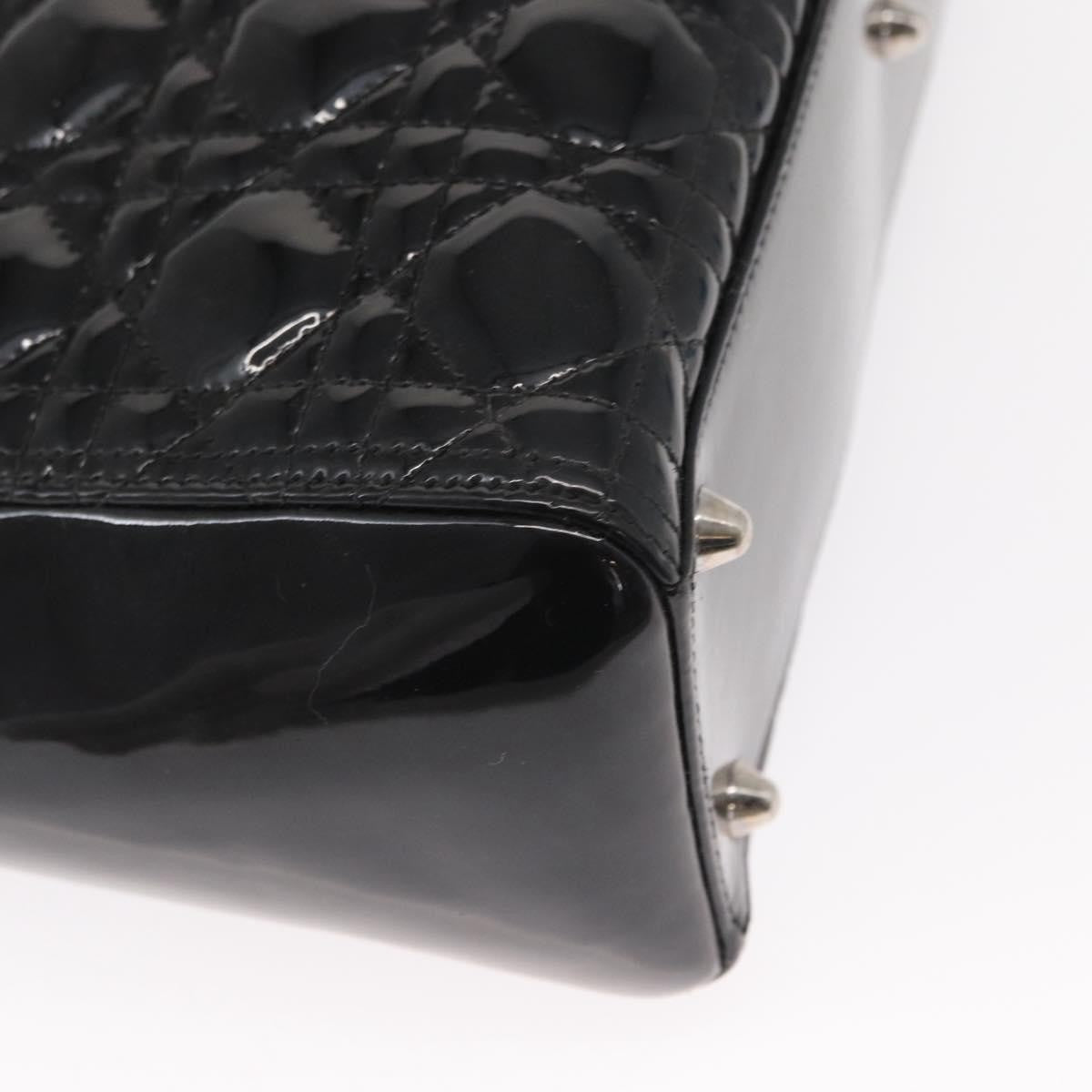 Christian Dior Lady Dior Bag Cannage Quilt Patent, BLACK, PATENT_LEATHER, Handbag