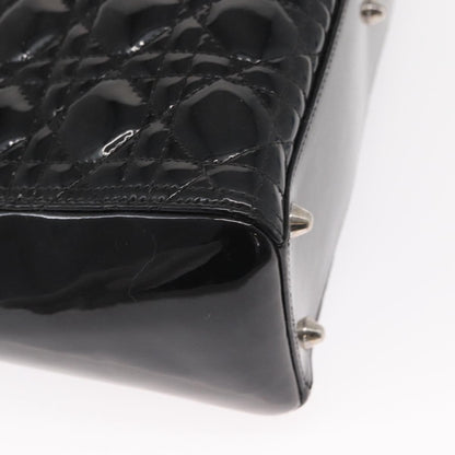 Christian Dior Lady Dior Bag Cannage Quilt Patent, BLACK, PATENT_LEATHER, Handbag