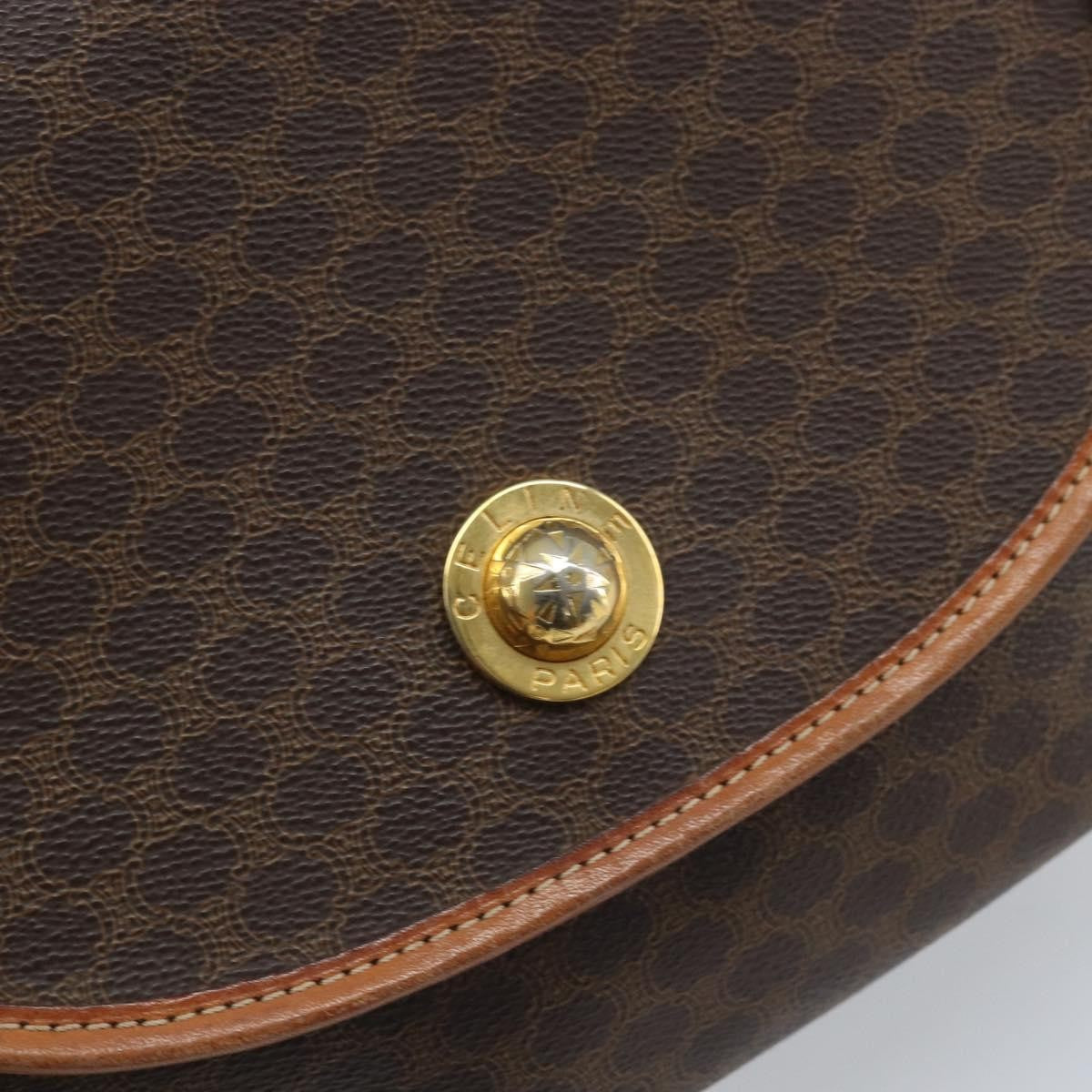 Celine Vintage Macadam Shoulder Bag Canvas and Leather, BROWN, CANVAS, Shoulder bag