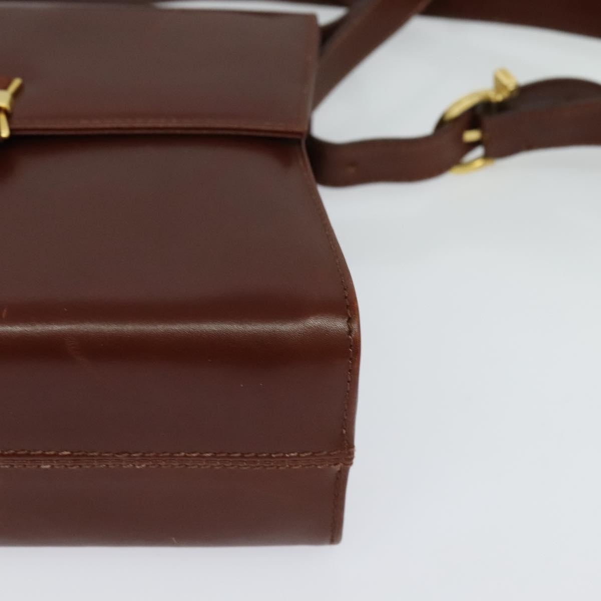 Salvatore Ferragamo Flap Shoulder Bag Leather, BROWN, LEATHER, Shoulder bag