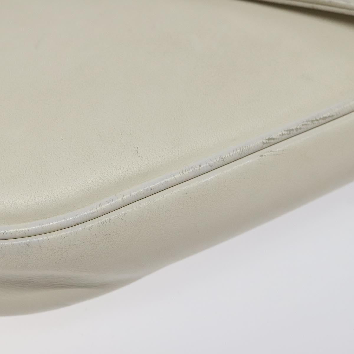 Celine Triangle Bag Leather, WHITE, LEATHER, Shoulder bag