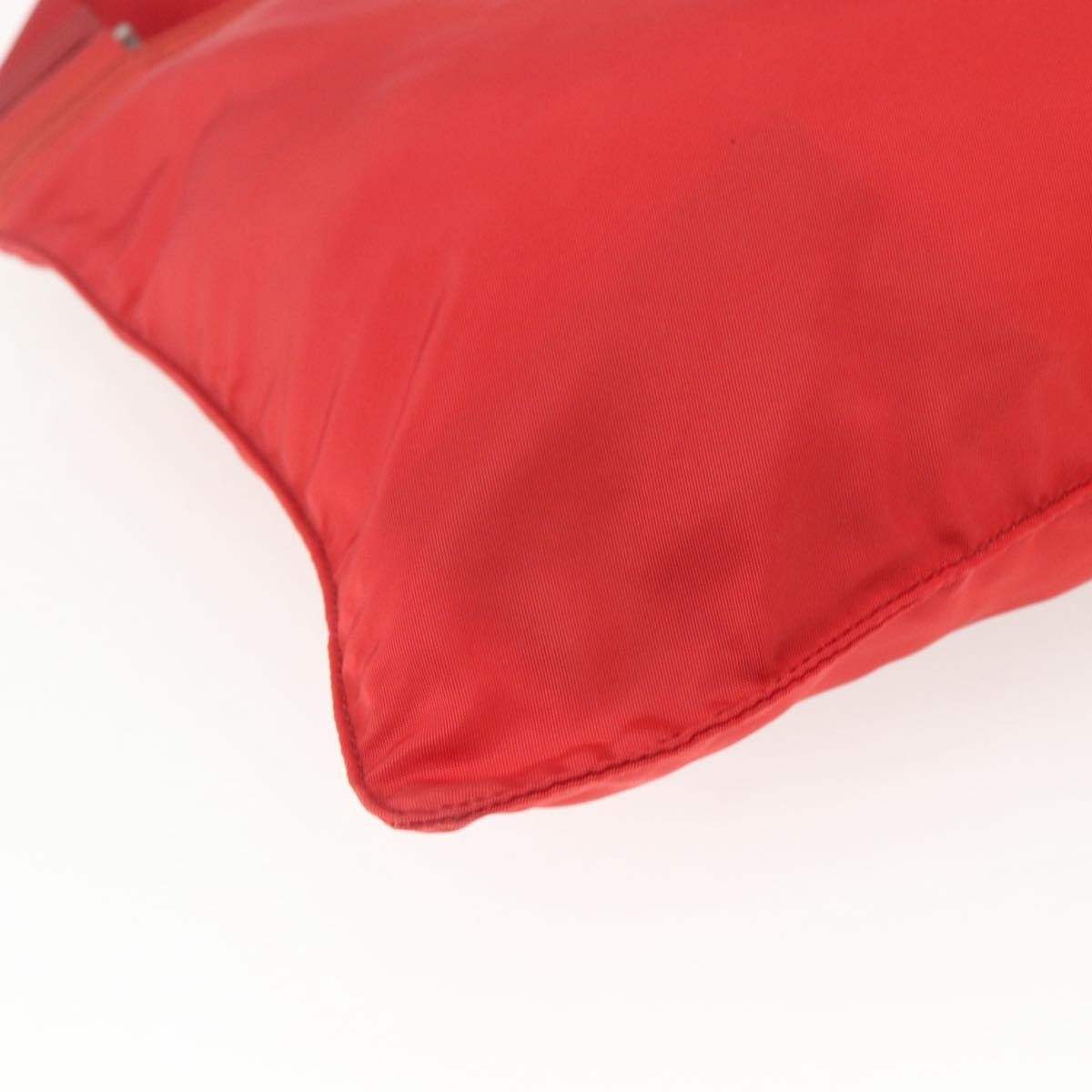 Prada Zip Top Messenger Bag Tessuto, RED, NYLON, Shoulder bag