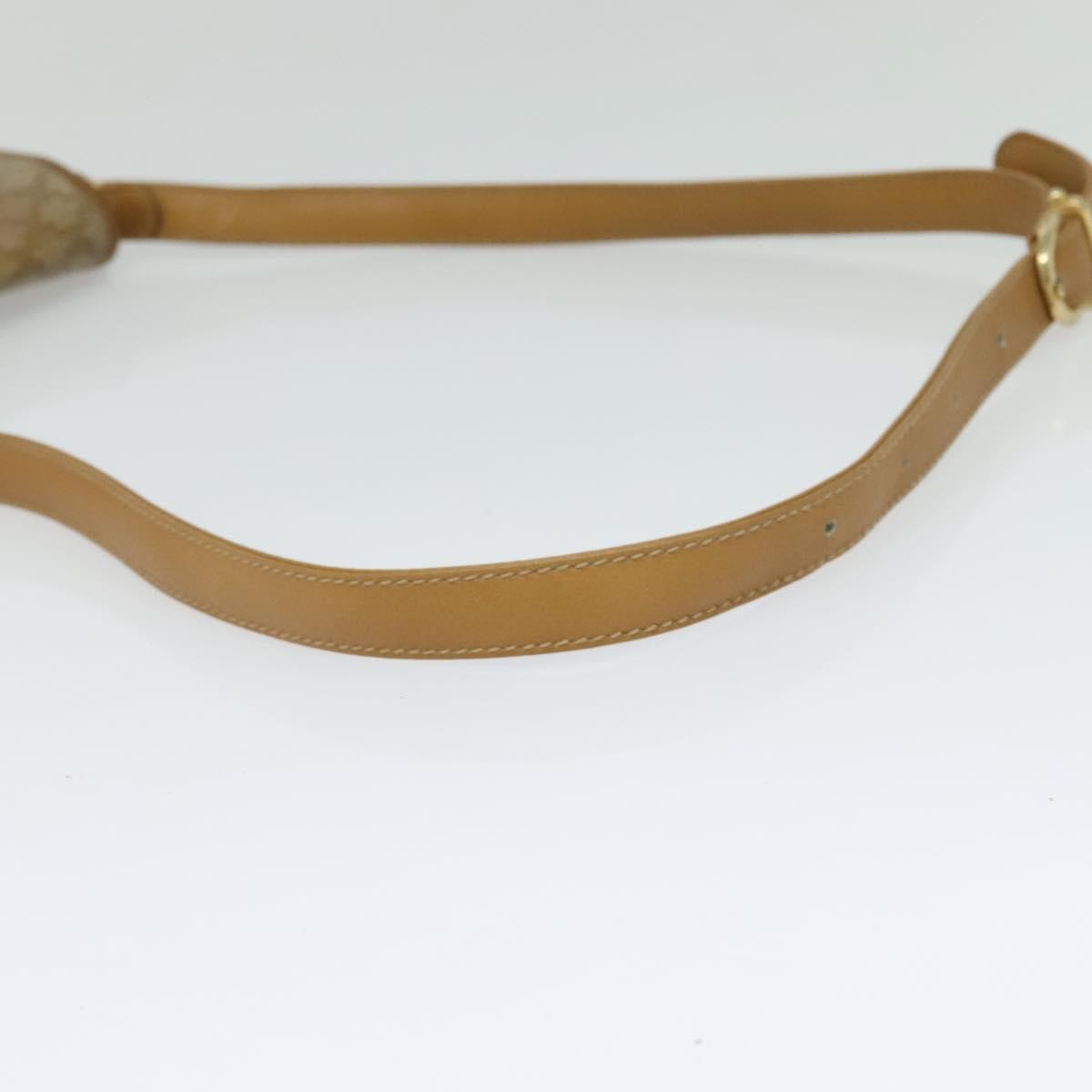 Celine Vintage Macadam Shoulder Bag Canvas and Leather, Beige, Canvas, Shoulder Bag