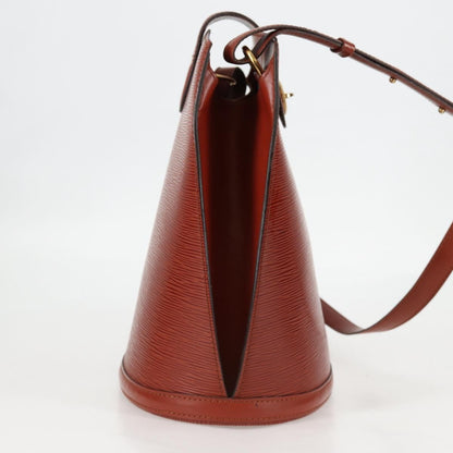 Louis Vuitton Cluny Shoulder Bag Epi Leather, BROWN, LEATHER, Shoulder bag