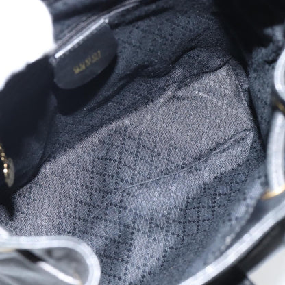 Gucci Vintage Bamboo Backpack Leather, Black, Leather, Backpack
