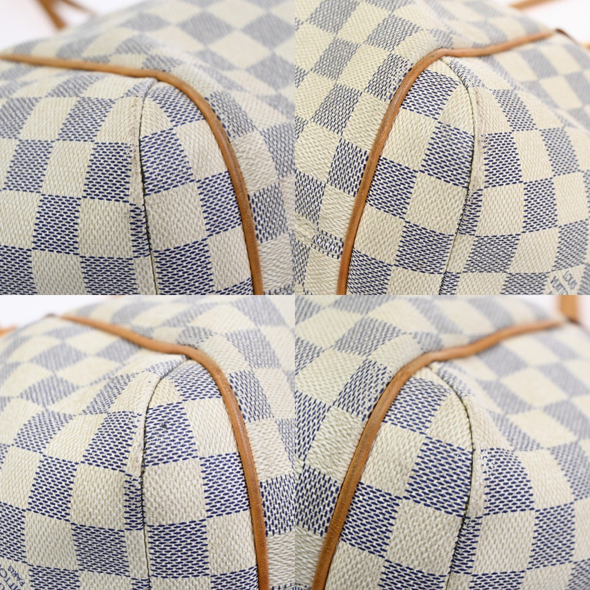 Louis Vuitton Totally Handbag Damier azur, WHITE, CANVAS, Shoulder bag