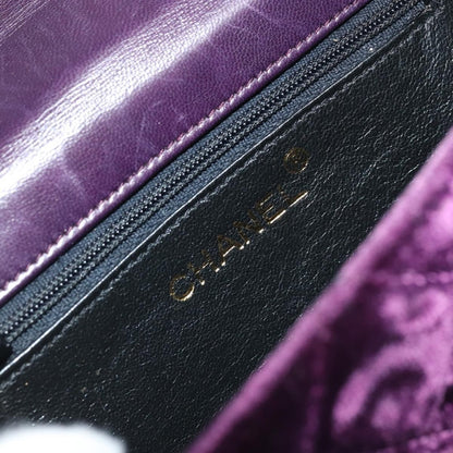 Chanel Wallet on Chain Quilted Velvet, Purple, Velvet, Handbag