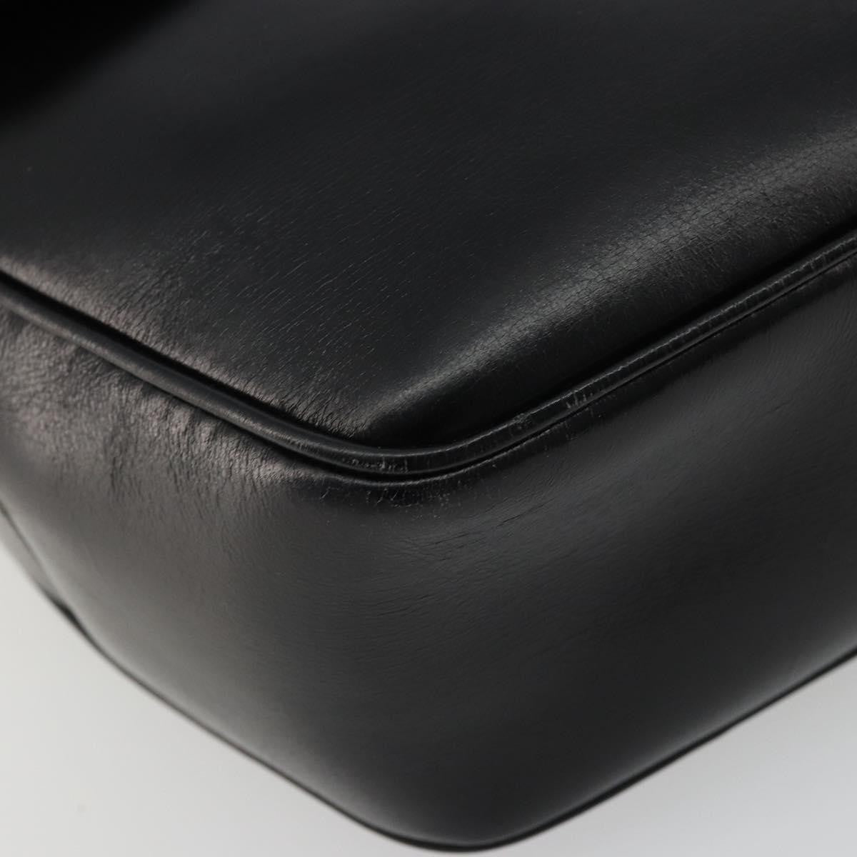 Celine Circle Logo Shoulder Bag Leather, Black, Leather, Shoulder Bag