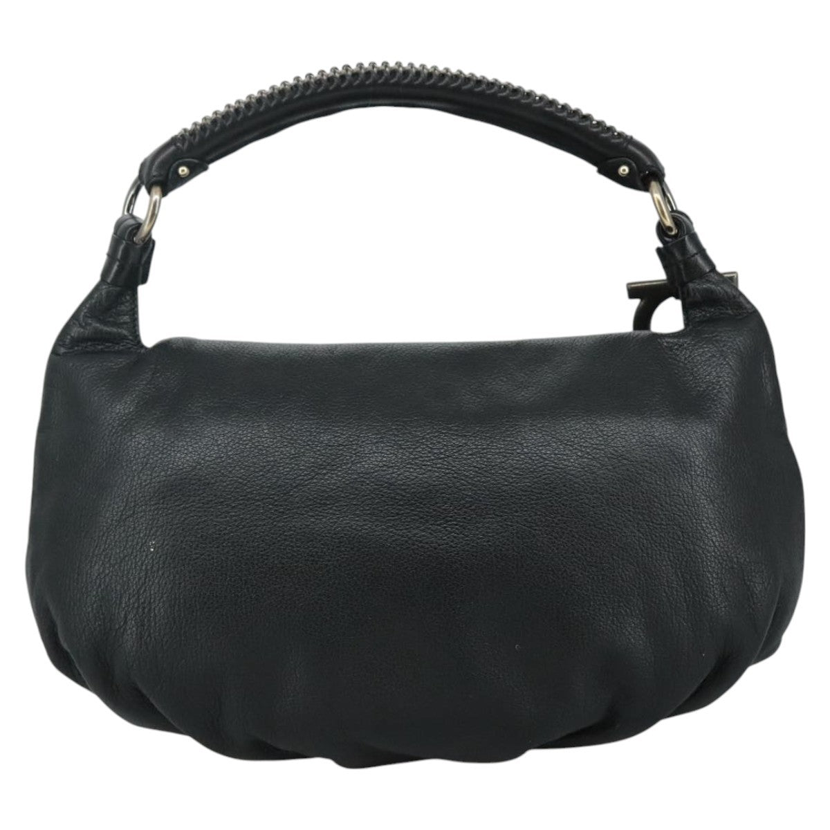 Salvatore Ferragamo Flap Handbag Leather, BLACK, LEATHER, Handbag
