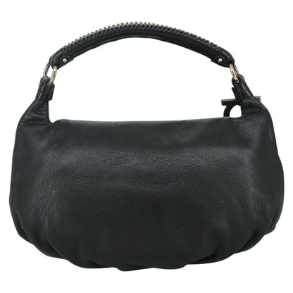 Salvatore Ferragamo Flap Handbag Leather, BLACK, LEATHER, Handbag