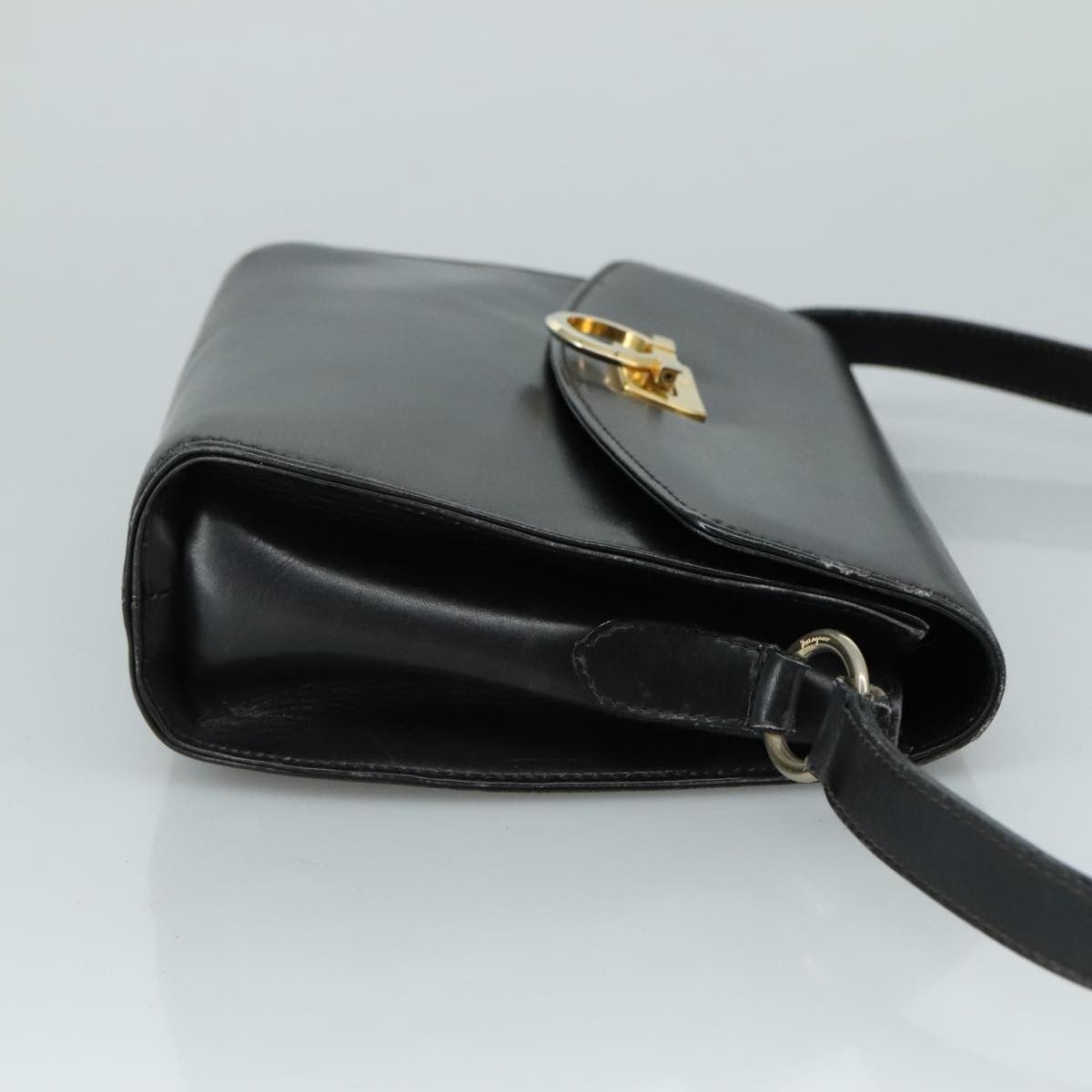 Salvatore Ferragamo Gancini Flap Shoulder bag Leather, Black, Leather, Shoulder Bag