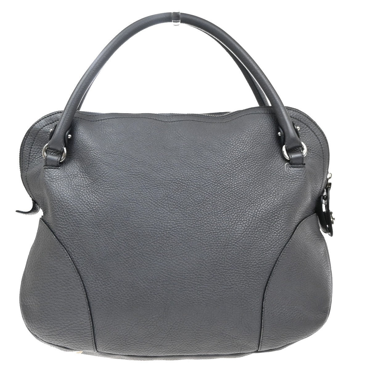 Salvatore Ferragamo Bonaria Satchel Leather, Gray, Leather, Handbag