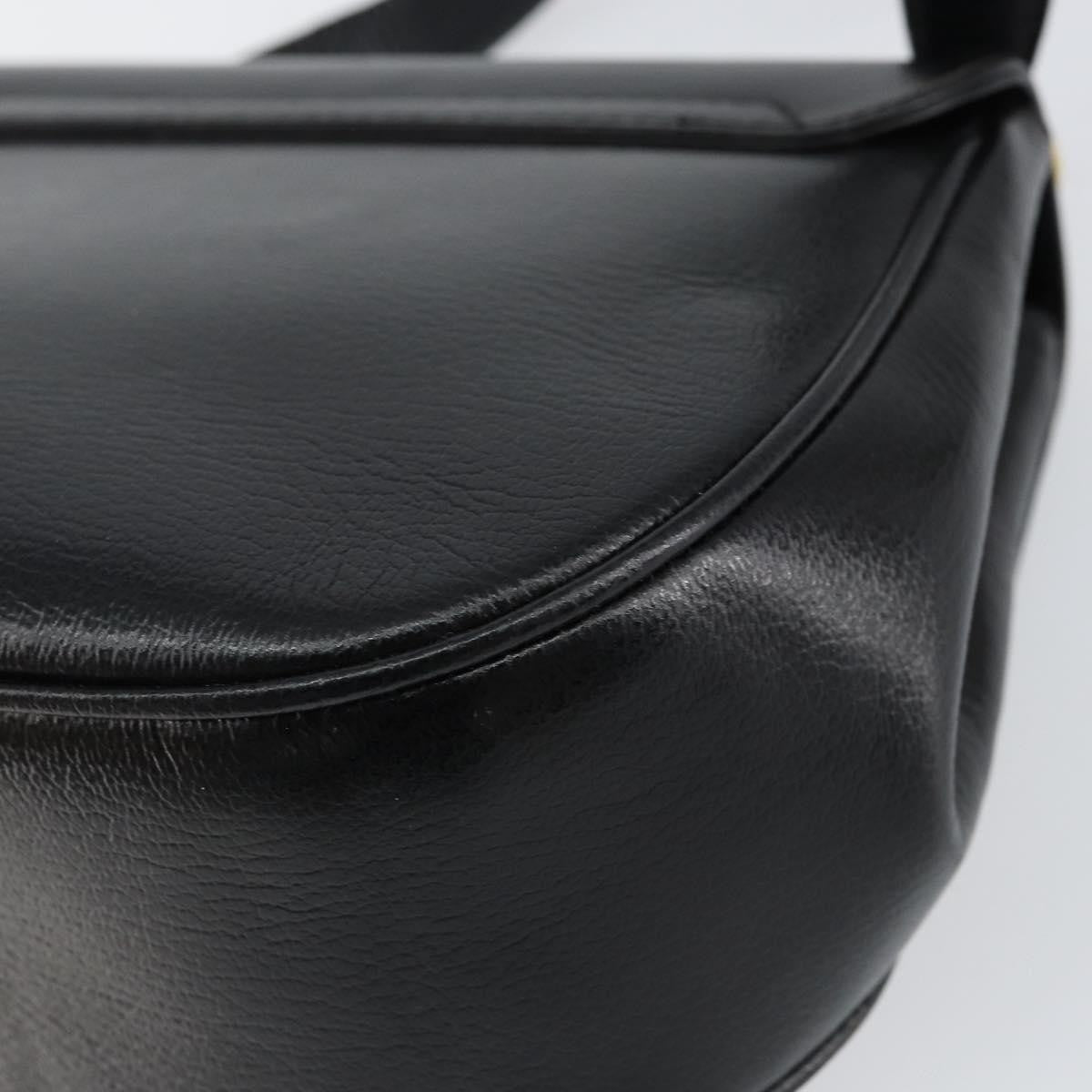 Salvatore Ferragamo Gancini Shoulder Bag Leather, BLACK, LEATHER, Shoulder bag