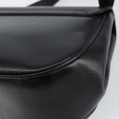 Salvatore Ferragamo Gancini Shoulder Bag Leather, BLACK, LEATHER, Shoulder bag