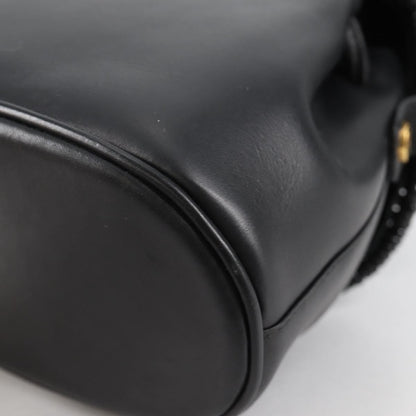 Salvatore Ferragamo Gancini Shoulder Bag Leather, BLACK, LEATHER, Shoulder bag