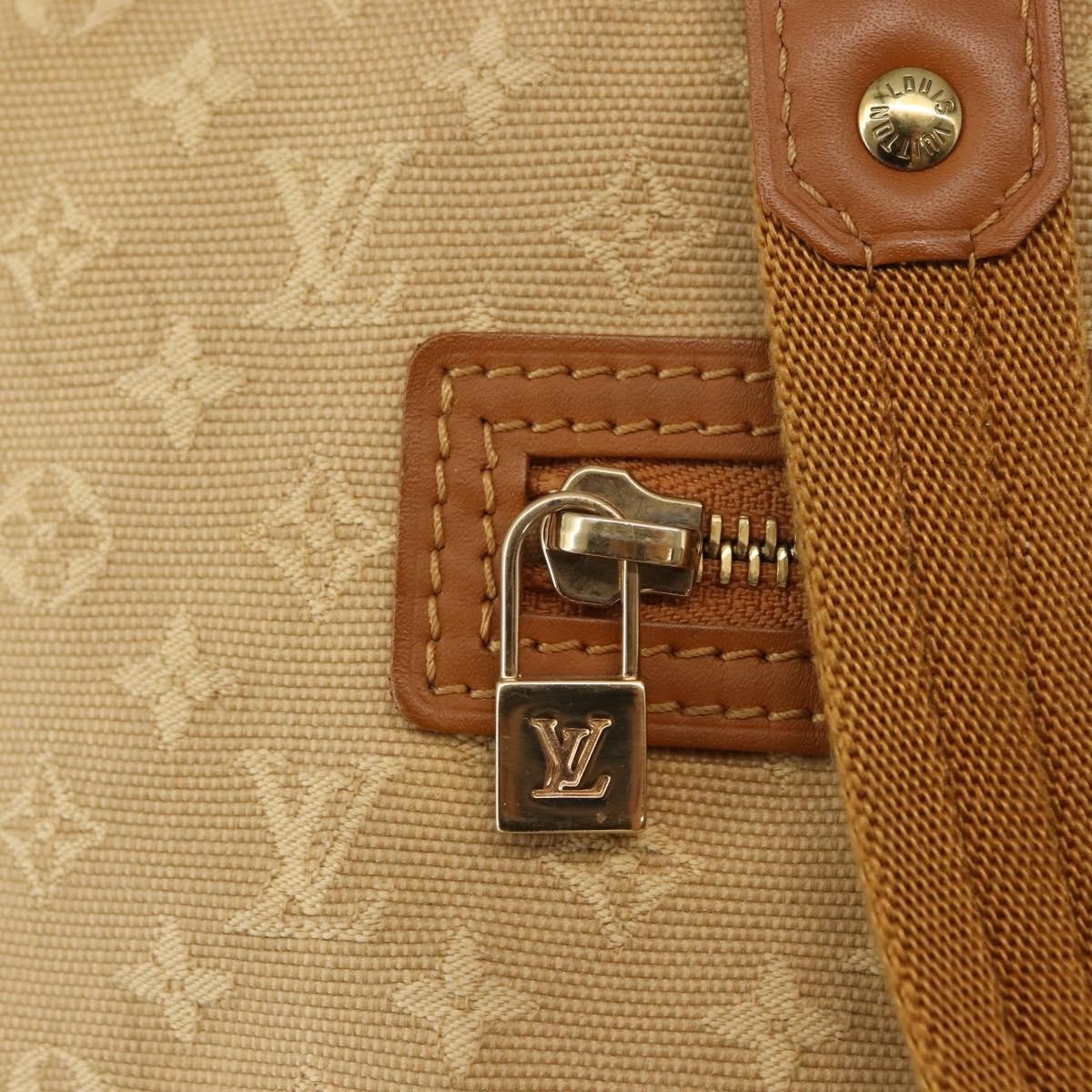 Louis Vuitton Lucille Handbag Mini Lin, BEIGE, CANVAS, Tote bag