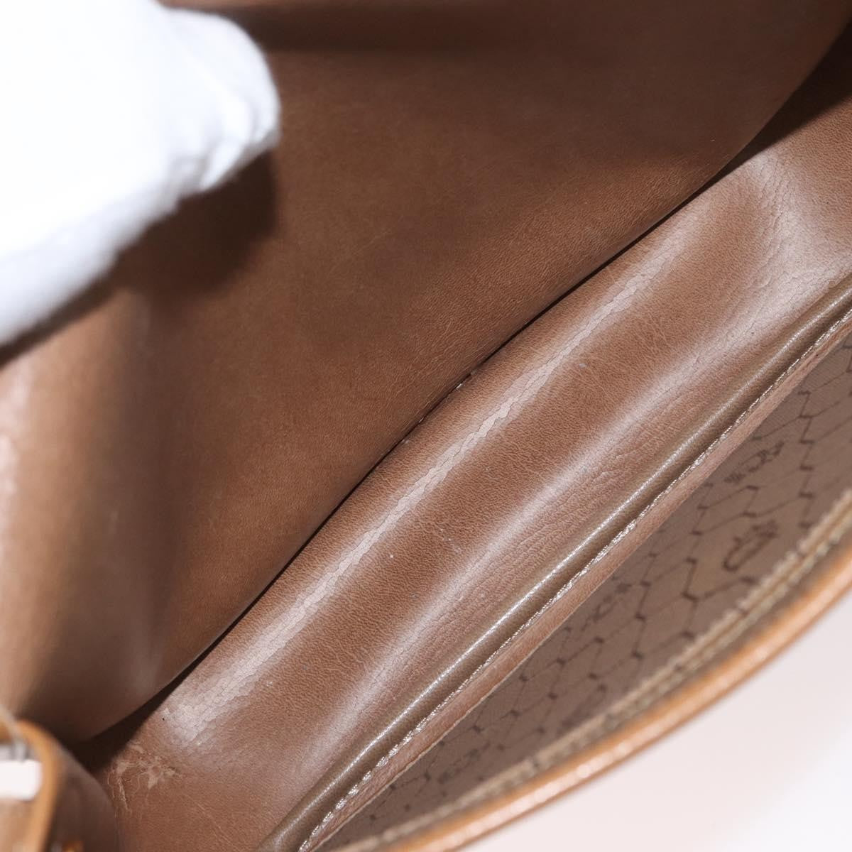 Christian Dior Vintage Honeycomb Shoulder Bag Canvas and Leather, BEIGE, CANVAS, Shoulder bag