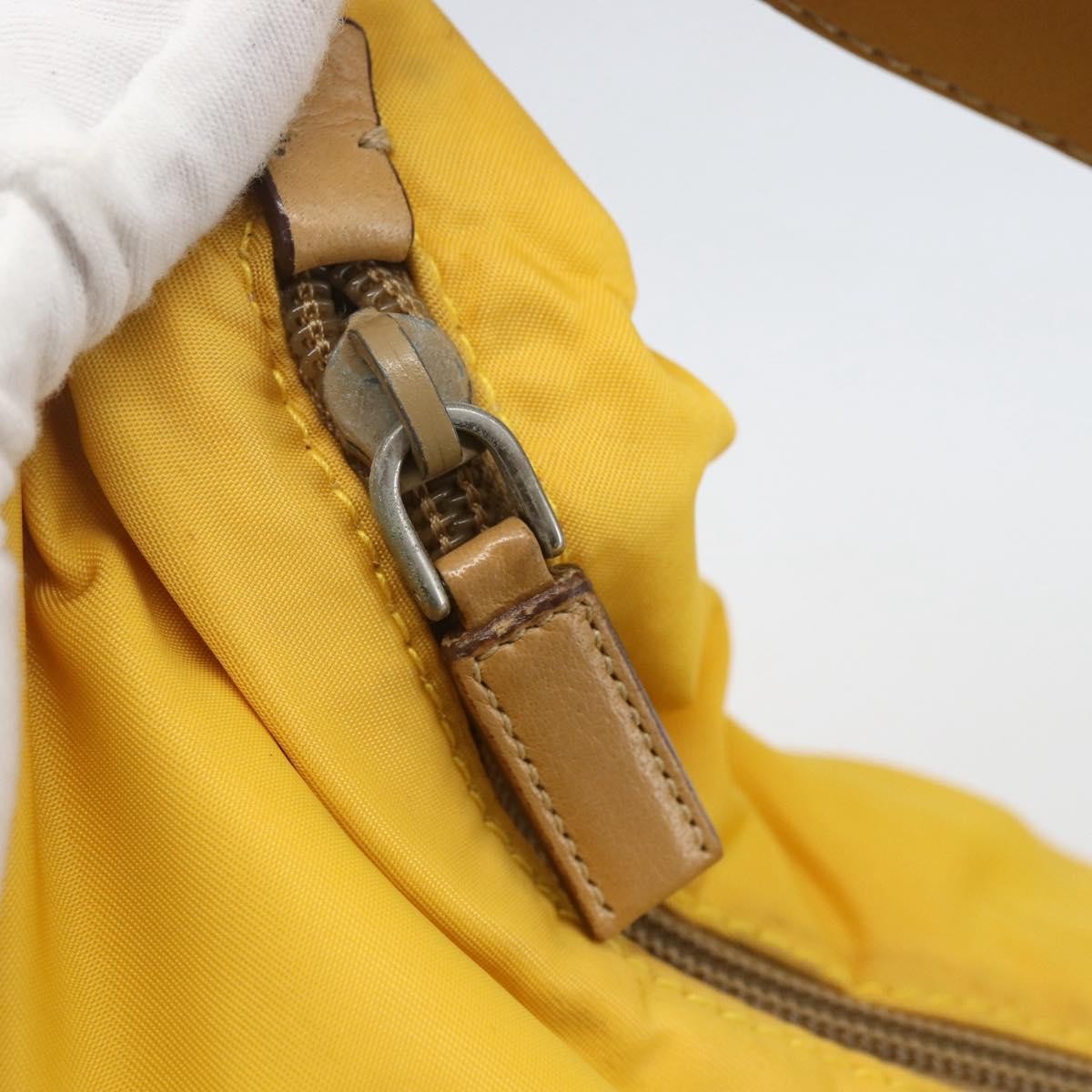 Prada Vintage Shoulder Bag Tessuto, Yellow, Nylon, Shoulder Bag
