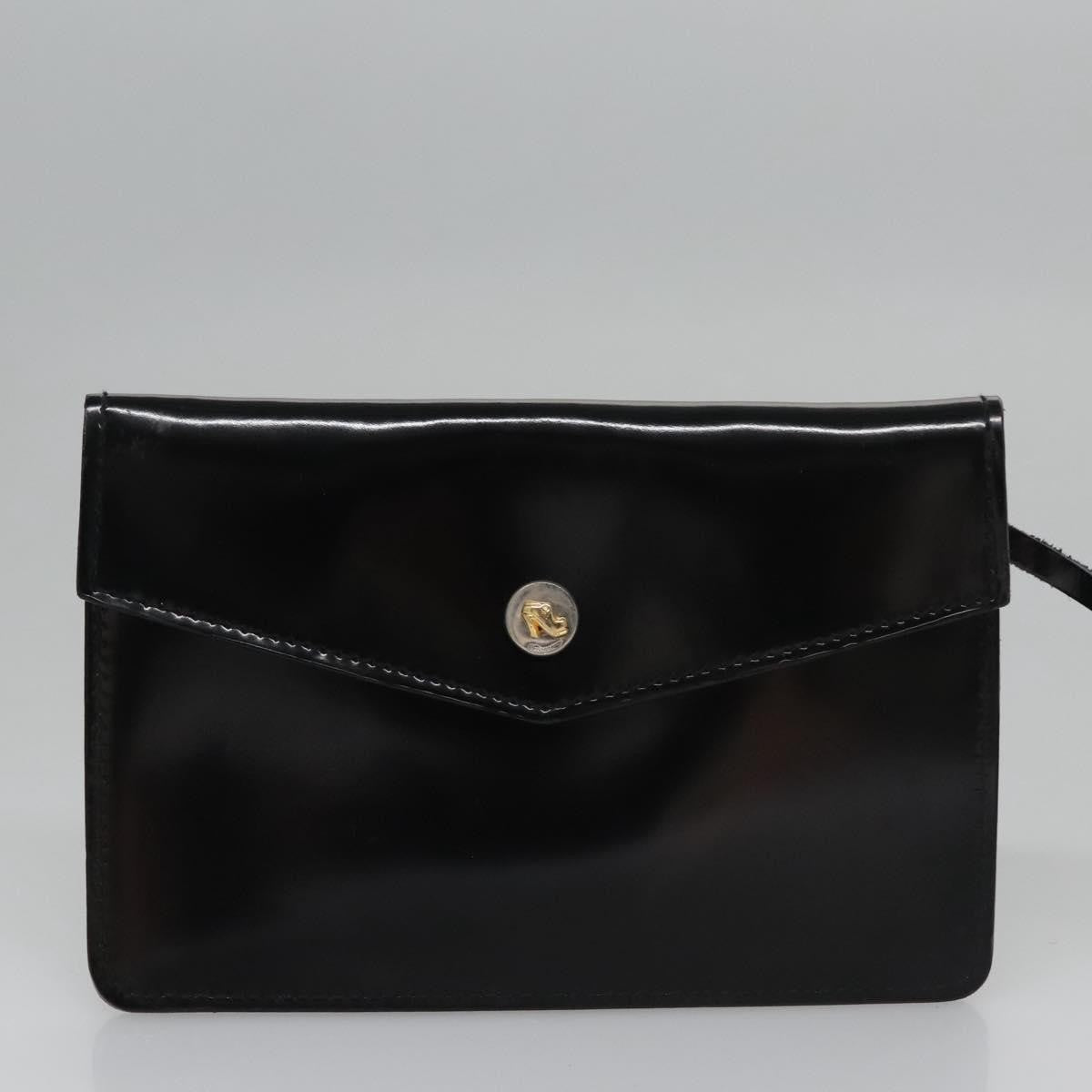 Salvatore Ferragamo Shopper Tote Patent Leather, BLACK, LEATHER, Tote bag