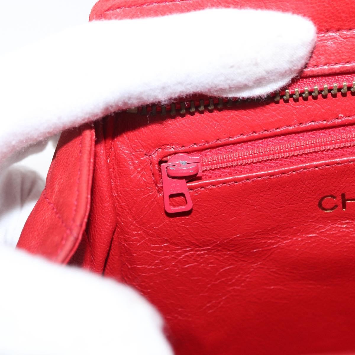 Chanel Vintage Diamond CC Tassel Shoulder Bag Quilted Leather, RED, LEATHER, Shoulder bag
