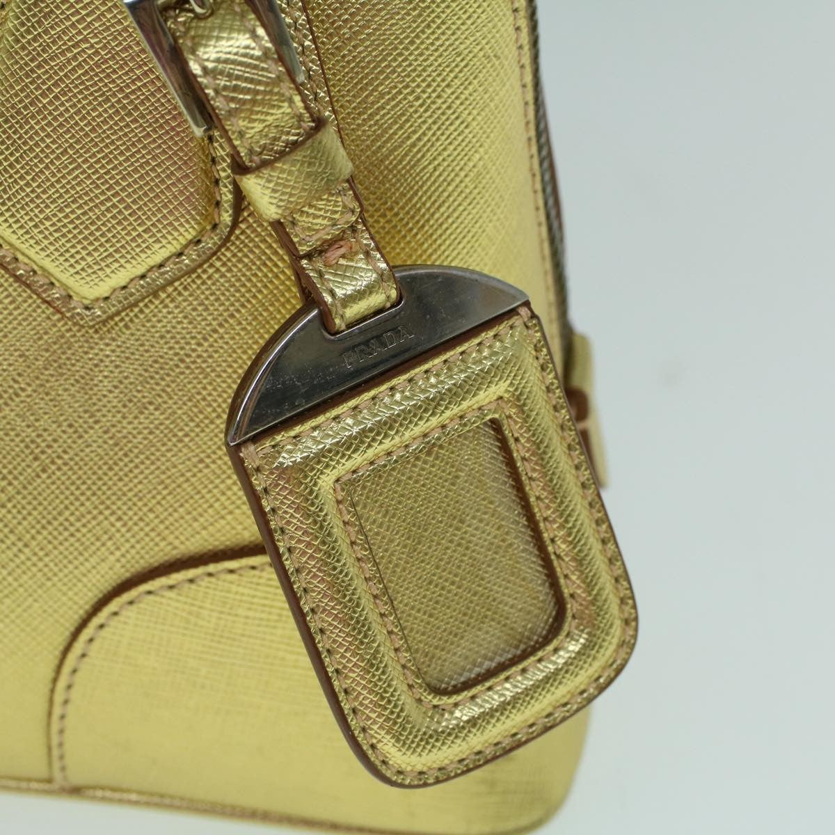 Prada Promenade Bag Saffiano Leather, GOLD, LEATHER, Handbag