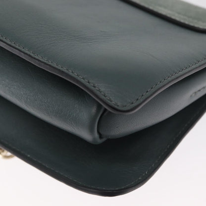 Chloe Faye Shoulder Bag Leather and Suede, GREEN, LEATHER, Shoulder bag