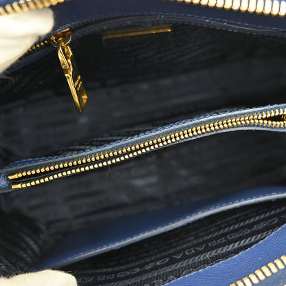 Prada Promenade Bag Saffiano Leather, BLUE, LEATHER, Handbag