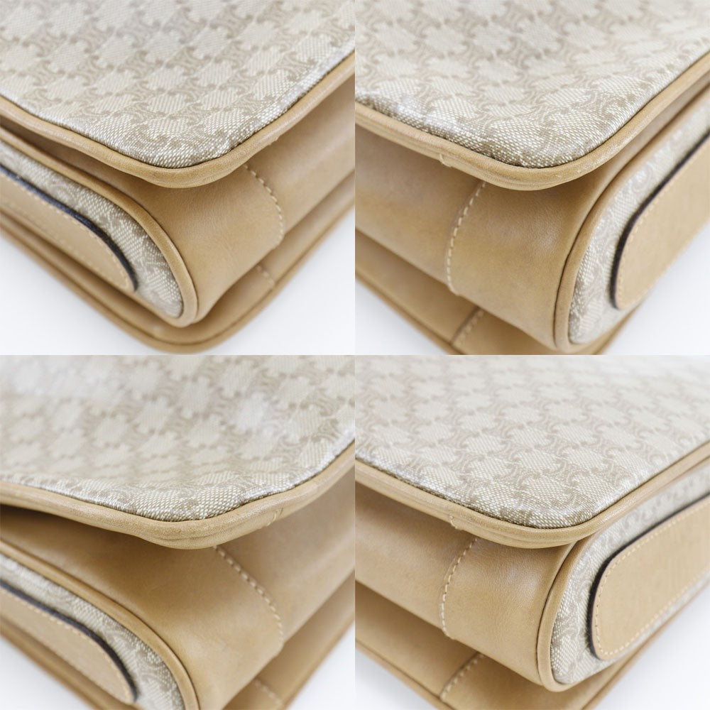 Celine Macadam Shoulder Bag PVC Leather, BEIGE, PVC, Shoulder bag