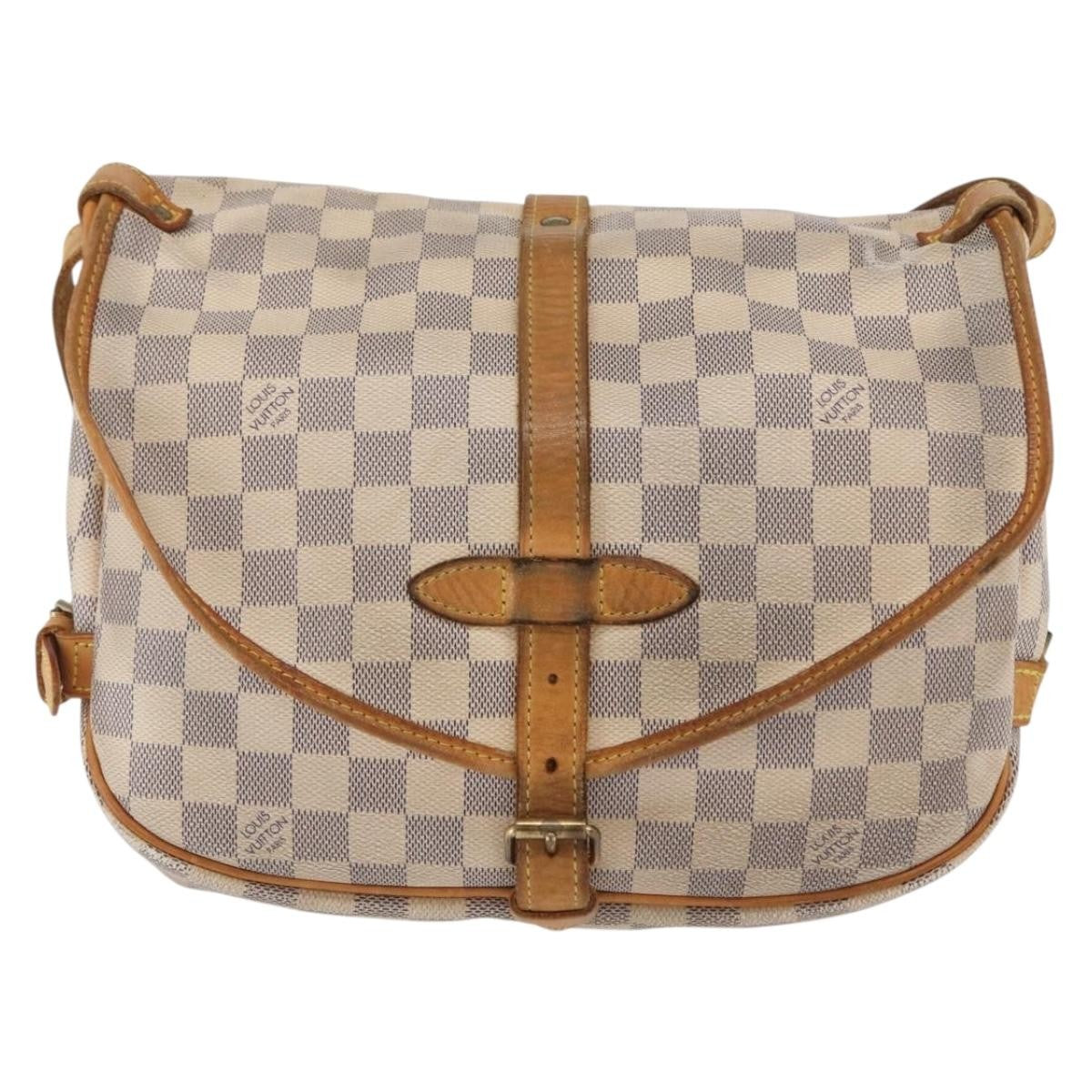 Louis Vuitton Saumur Handbag Damier, BEIGE, CANVAS, Shoulder bag