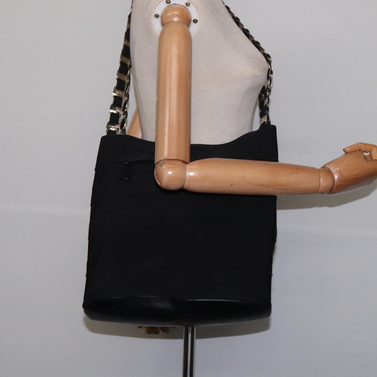 Salvatore Ferragamo Vala Shoulder Bag Canvas, BLACK, CANVAS, Shoulder bag
