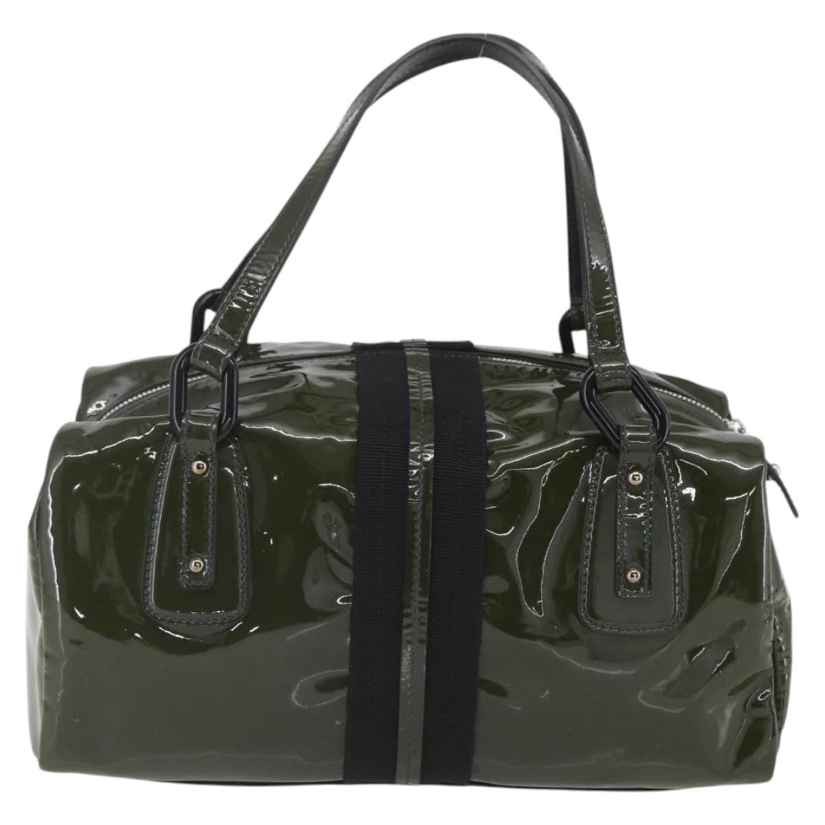 Salvatore Ferragamo Vintage Handbag Patent leather, KHAKI, PATENT_LEATHER, Handbag