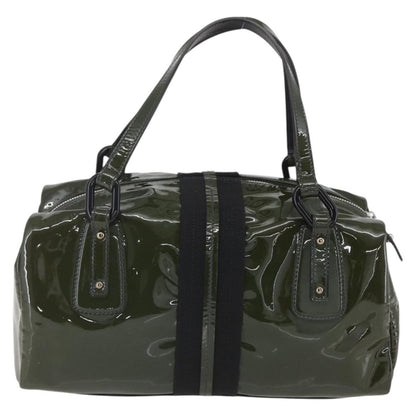 Salvatore Ferragamo Vintage Handbag Patent leather, KHAKI, PATENT_LEATHER, Handbag