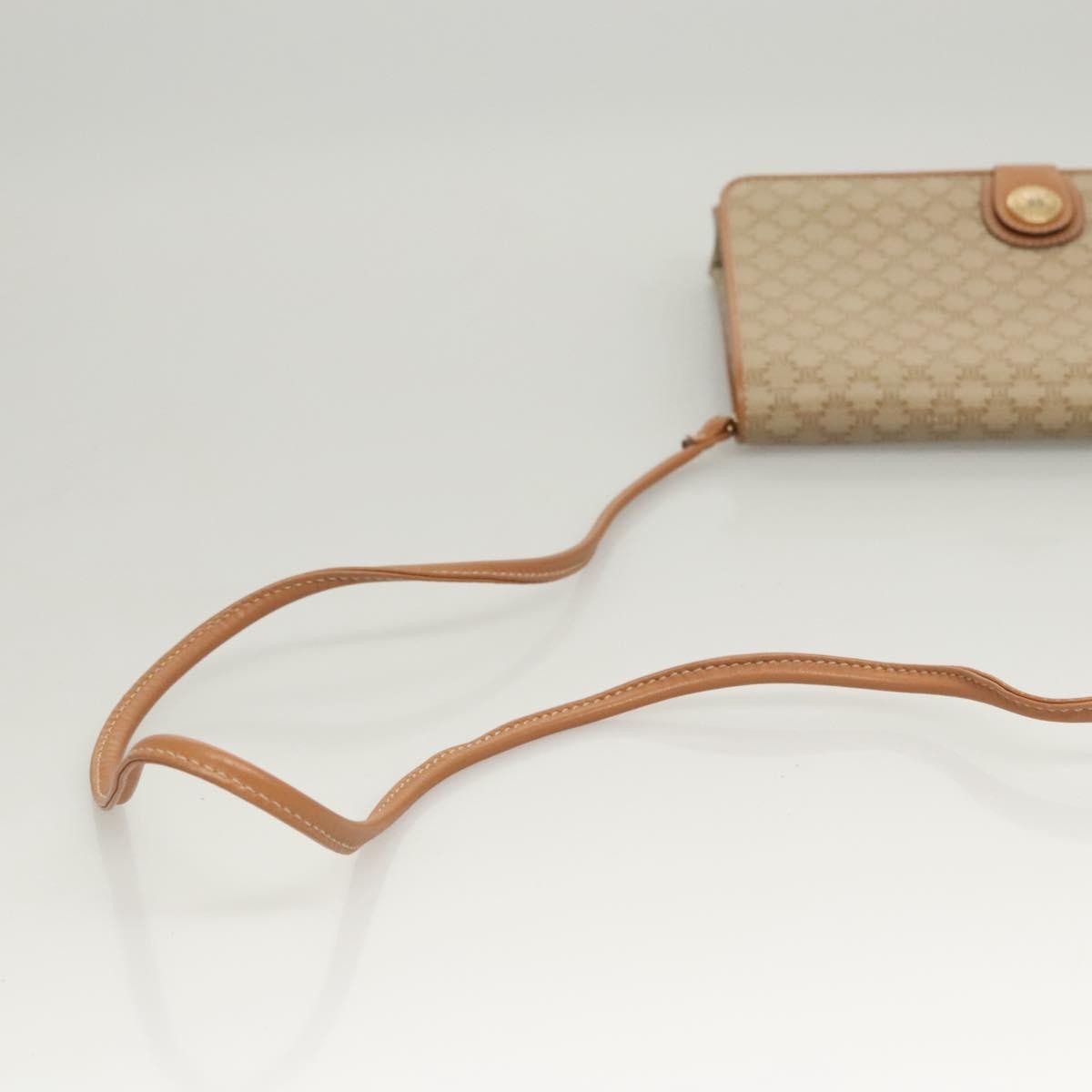 Celine Vintage Macadam Shoulder Bag Canvas, BEIGE, CANVAS, Shoulder bag