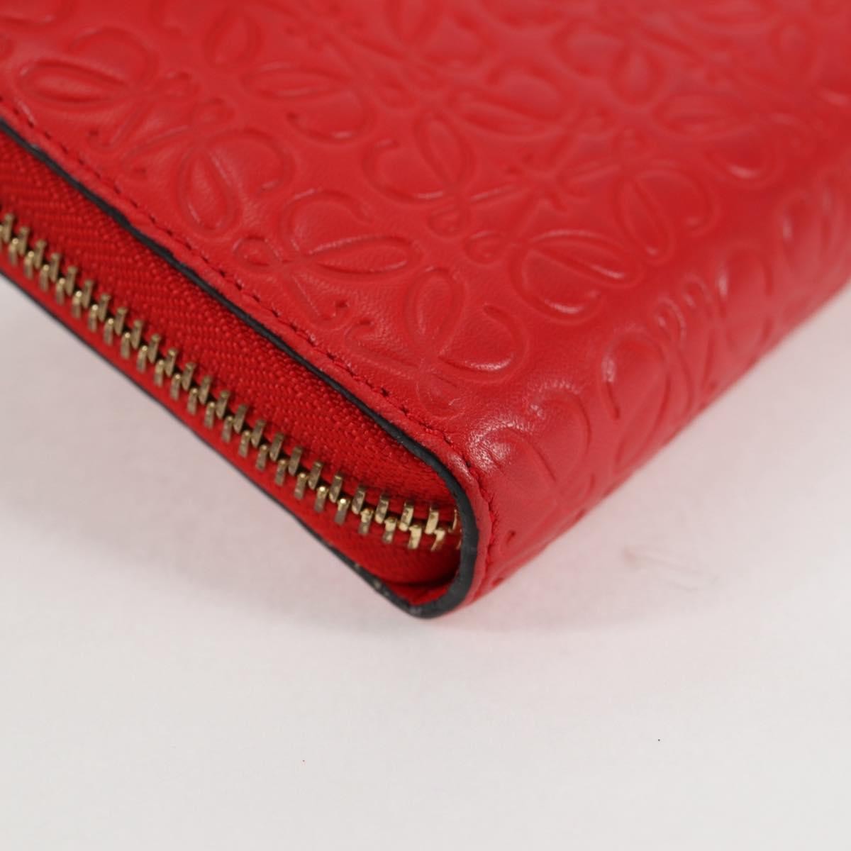 Loewe Anagram Wallet Leather, RED, LEATHER, Wallets
