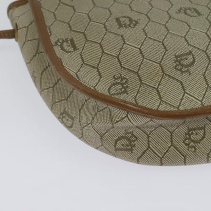 Christian Dior Vintage Honeycomb Shoulder Bag Canvas, BEIGE, CANVAS, Shoulder bag