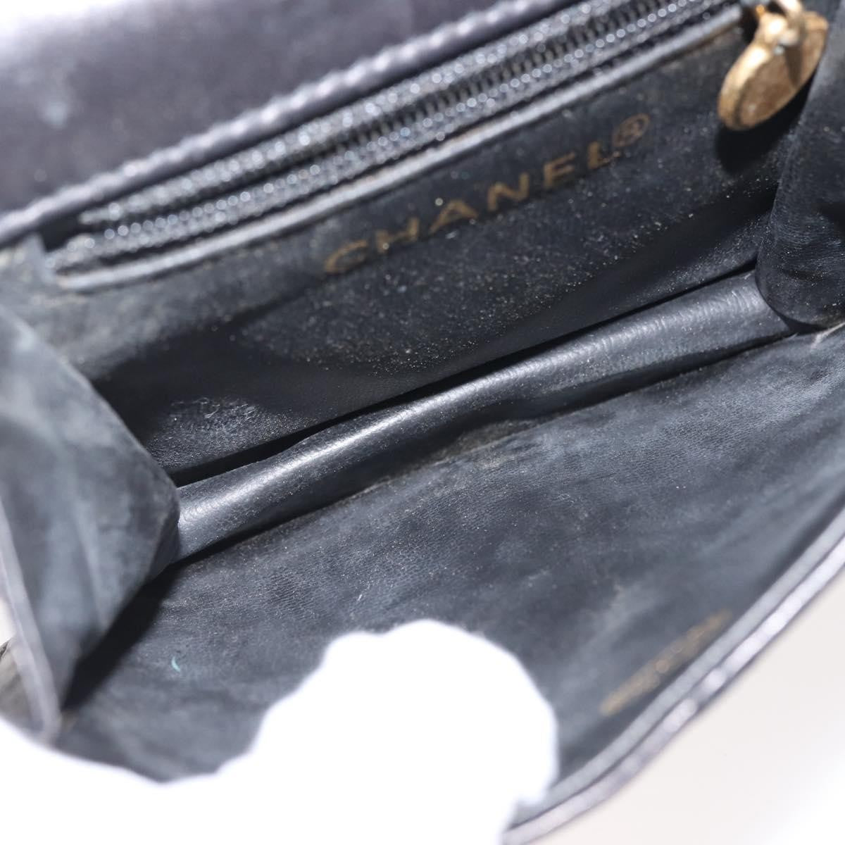 Chanel Vintage Flap Belt Bag Quilted Leather, BLACK, LEATHER, Clutche & pouche