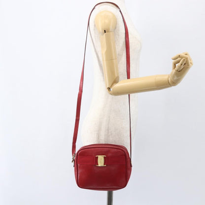 Salvatore Ferragamo Vara Bow camera Shoulder Bag Leather, RED, LEATHER, Shoulder bag