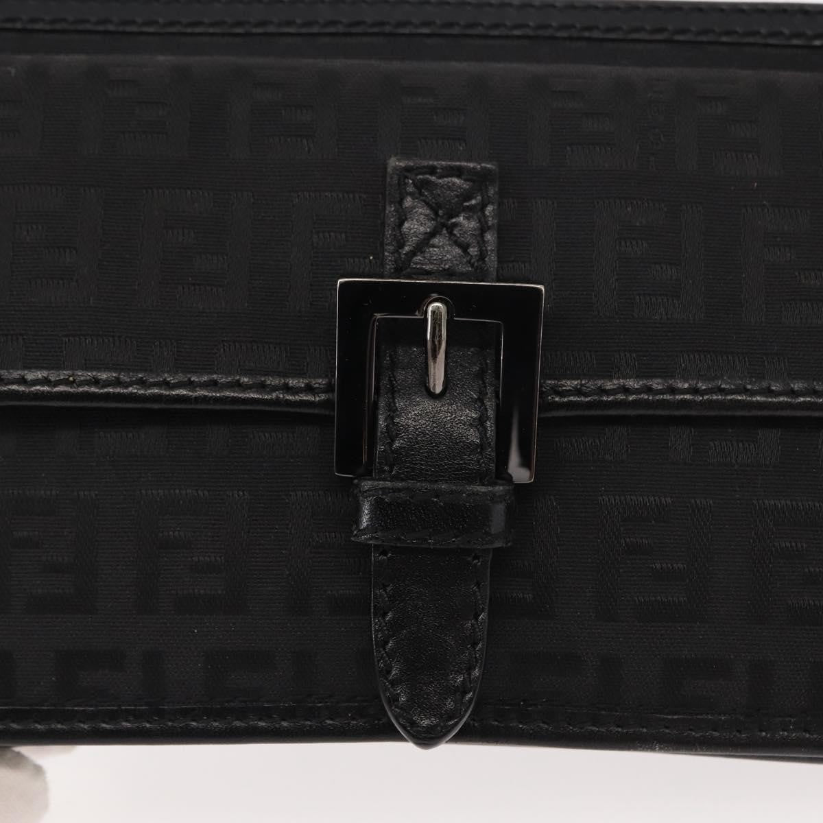 Fendi FF Logo Pouch Canvas, BLACK, CANVAS, Clutche & pouche