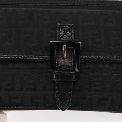 Fendi FF Logo Pouch Canvas, BLACK, CANVAS, Clutche & pouche