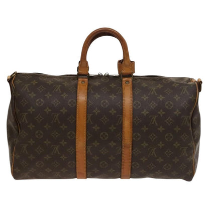 Louis Vuitton Keepall Bandouliere Bag Monogram Canvas, BROWN, CANVAS, Travel bag
