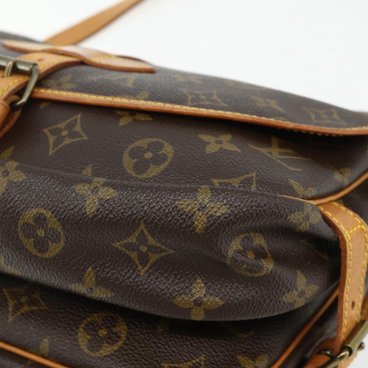 Louis Vuitton Saumur Handbag Monogram Canvas, Brown, Canvas, Shoulder Bag
